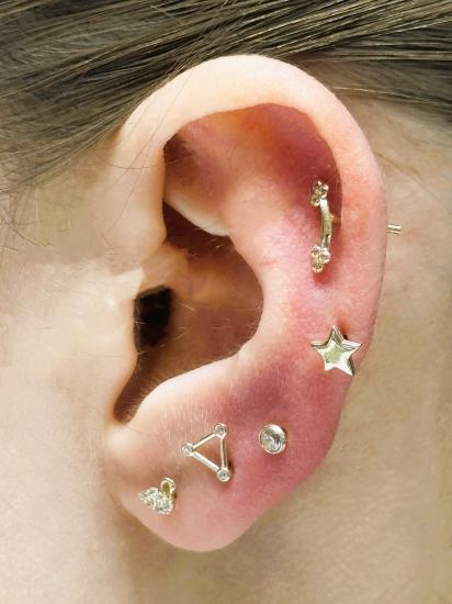 14 Ayar Altın Piercing Tragus Küpe