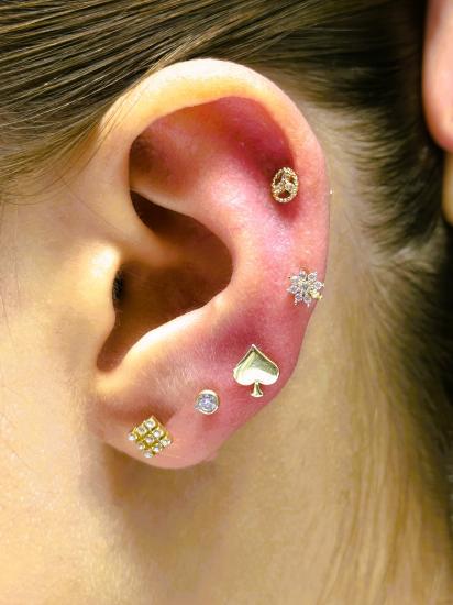 14 Ayar Altın Piercing Tragus Küpe